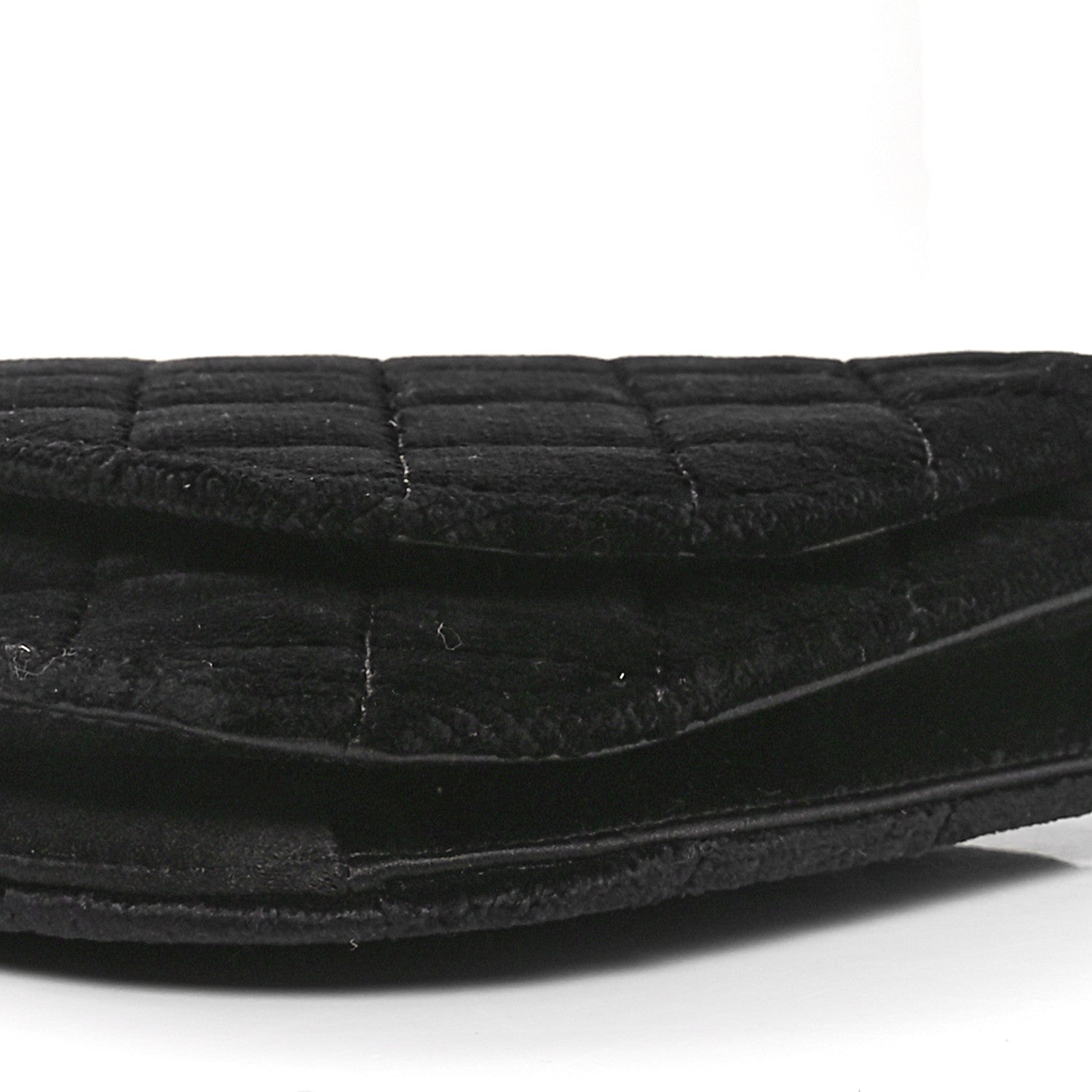 Chanel Velvet Quilted CC Pearl Clutch Black 10 of 10