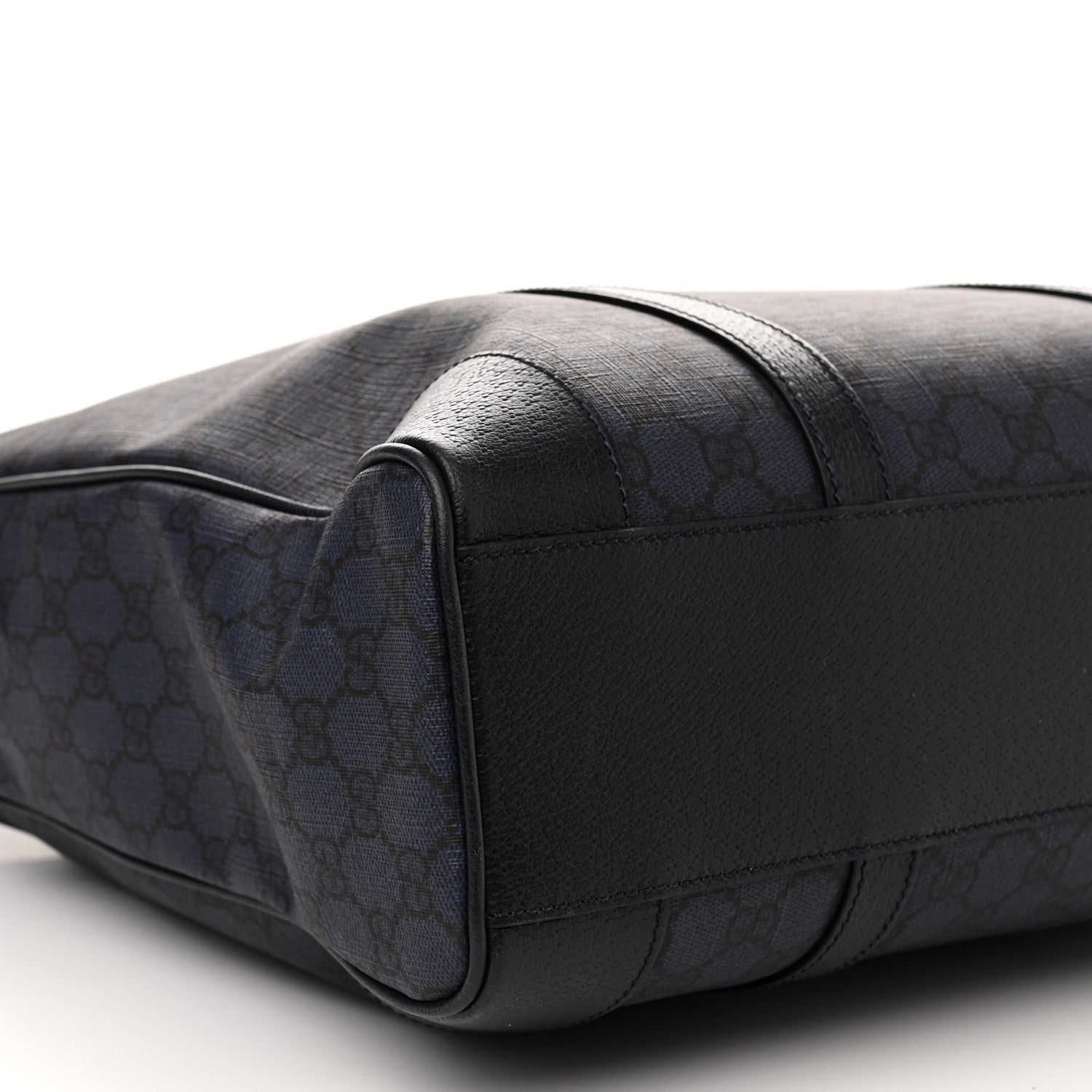 Gucci GG Supreme Monogram Textured Dollar Calfskin Medium Ophidia Tote Black Blue 9 of 10