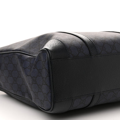 Gucci GG Supreme Monogram Textured Dollar Calfskin Medium Ophidia Tote Black Blue 9 of 10