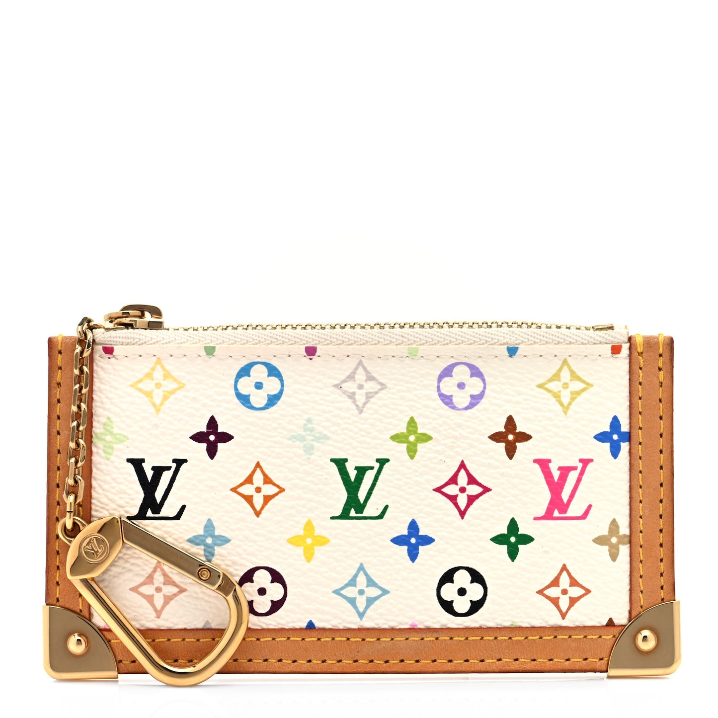 Monogram Multicolor Key Pouch White