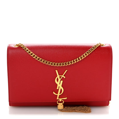 Saint Laurent Grain De Poudre Medium Classic Monogram Kate Tassel Satchel Rouge Eros 1 of 13