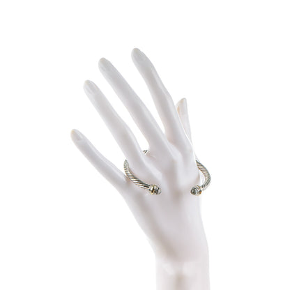 David Yurman Sterling Silver 14K Yellow Gold Prasiolite 5mm Cable Classics Bracelet 2 of 5