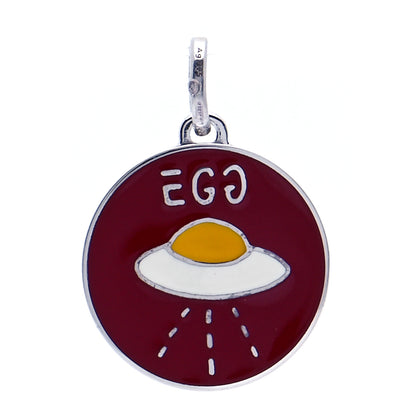 Gucci Sterling Silver Enamel GucciGhost UFO Egg Charm Pendant 1 of 6