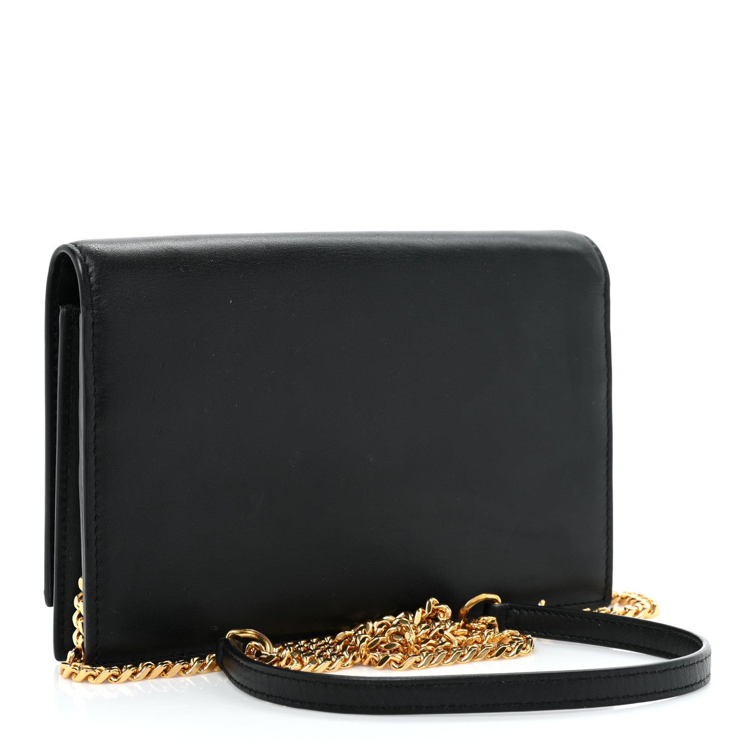 Saint Laurent Smooth Calfskin Classic Monogram Kate Tassel Chain Wallet Black 3 of 15
