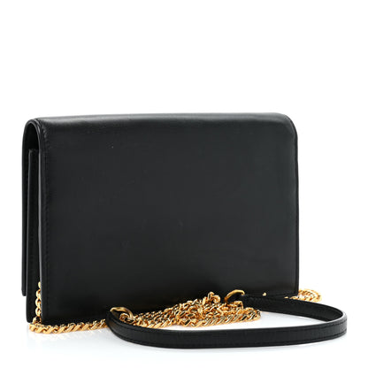 Saint Laurent Smooth Calfskin Classic Monogram Kate Tassel Chain Wallet Black 3 of 15