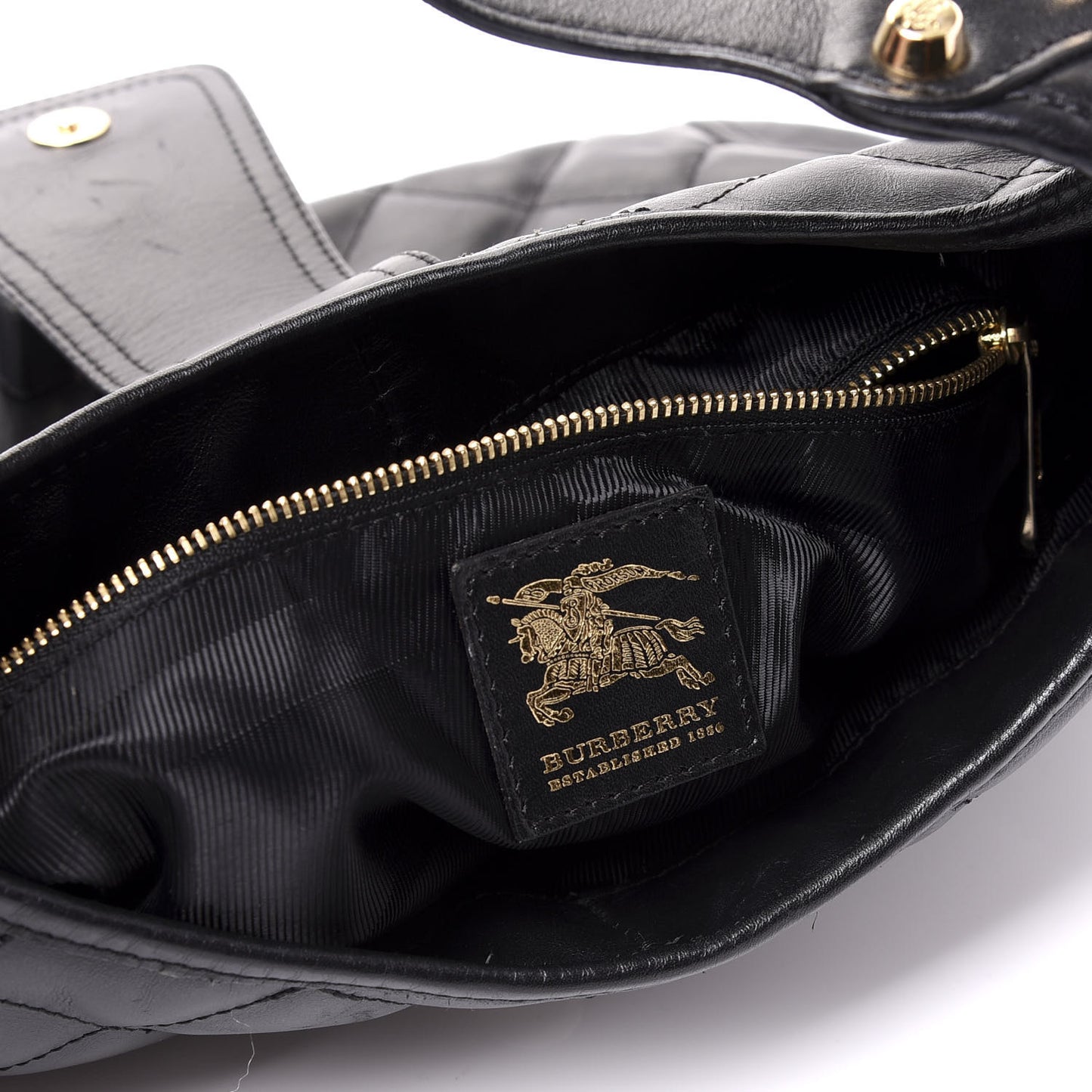 Calfskin Quilted Brook Hobo Black