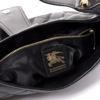 Burberry Calfskin Quilted Brook Hobo Black 5 of 8