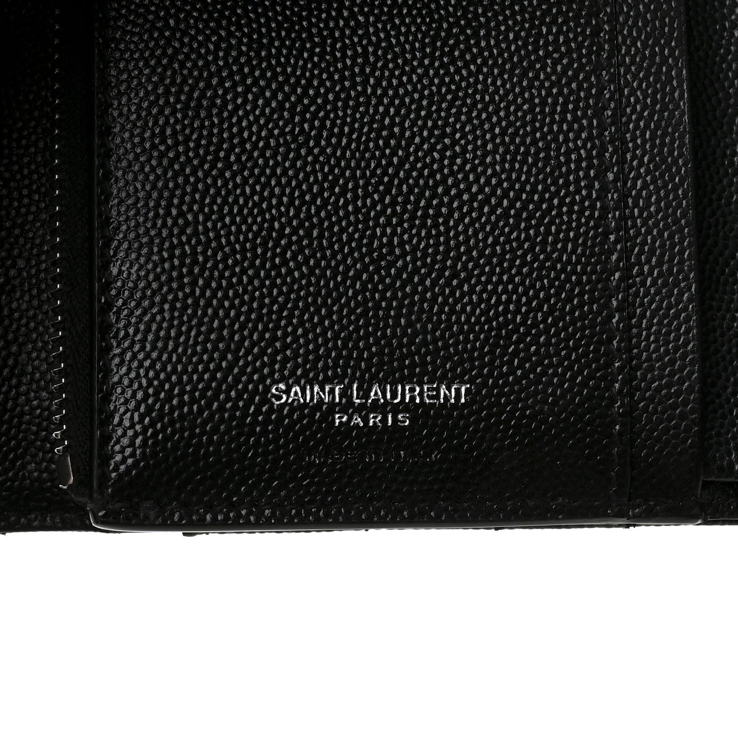 Grain De Poudre Matelasse Chevron Monogram Compact Tri Fold Wallet Black