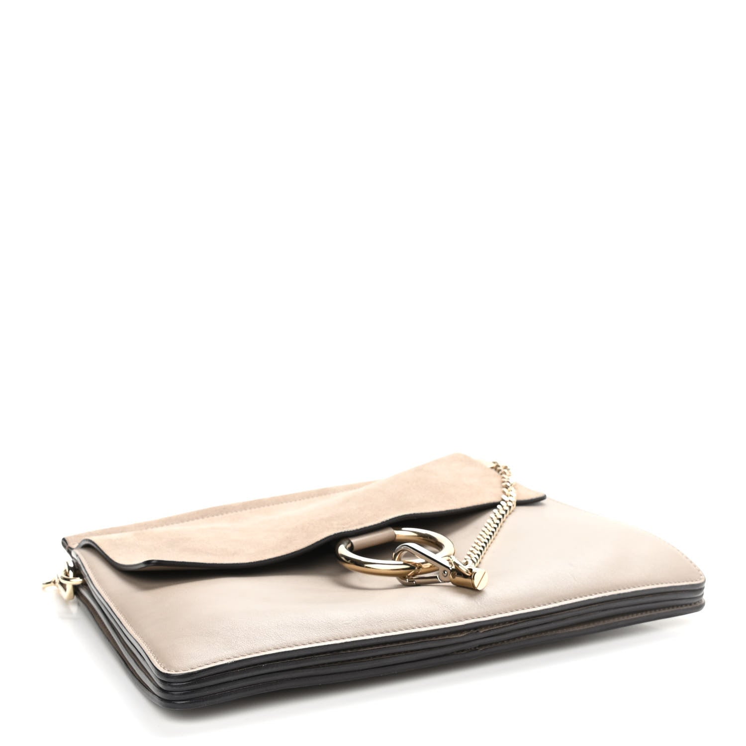 Chloe Calfskin Suede Medium Faye Shoulder Bag Motty Grey 4 of 10