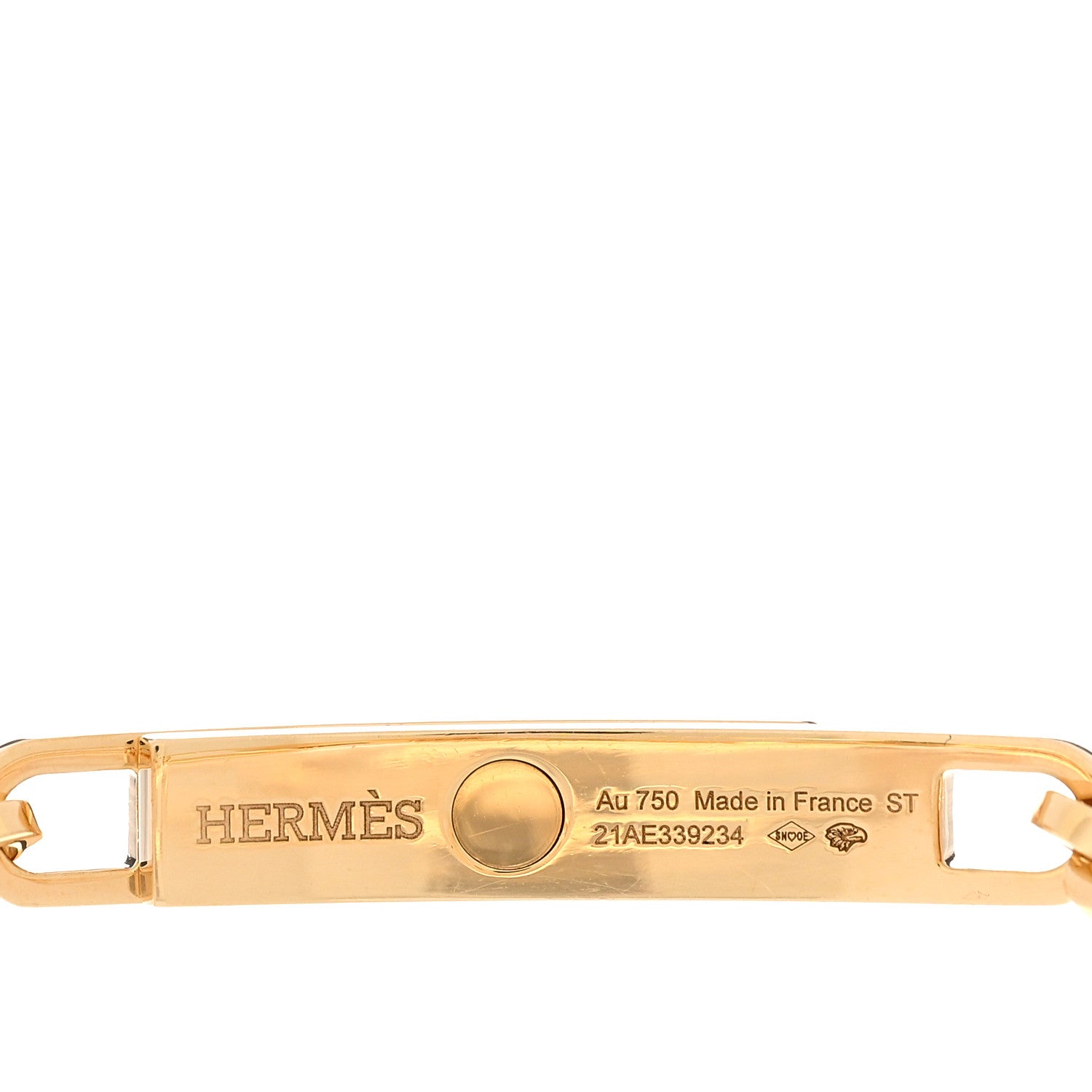 Hermes 18K Yellow Gold Diamond Pave PM Kelly Chaine Bracelet ST 3 of 4