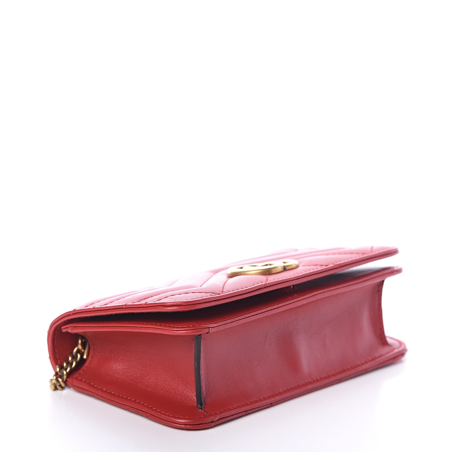 Gucci Calfskin Matelasse GG Marmont Mini Bag Hibiscus Red 3 of 7