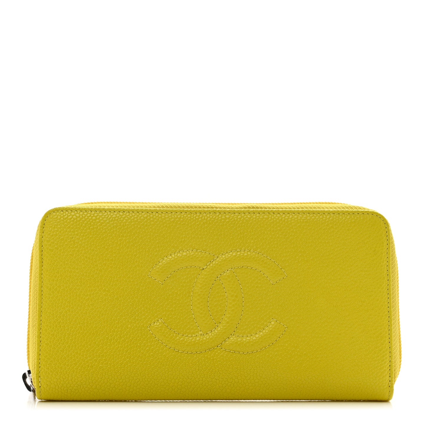 Caviar Large Timeless CC Zip Around Wallet Yellow