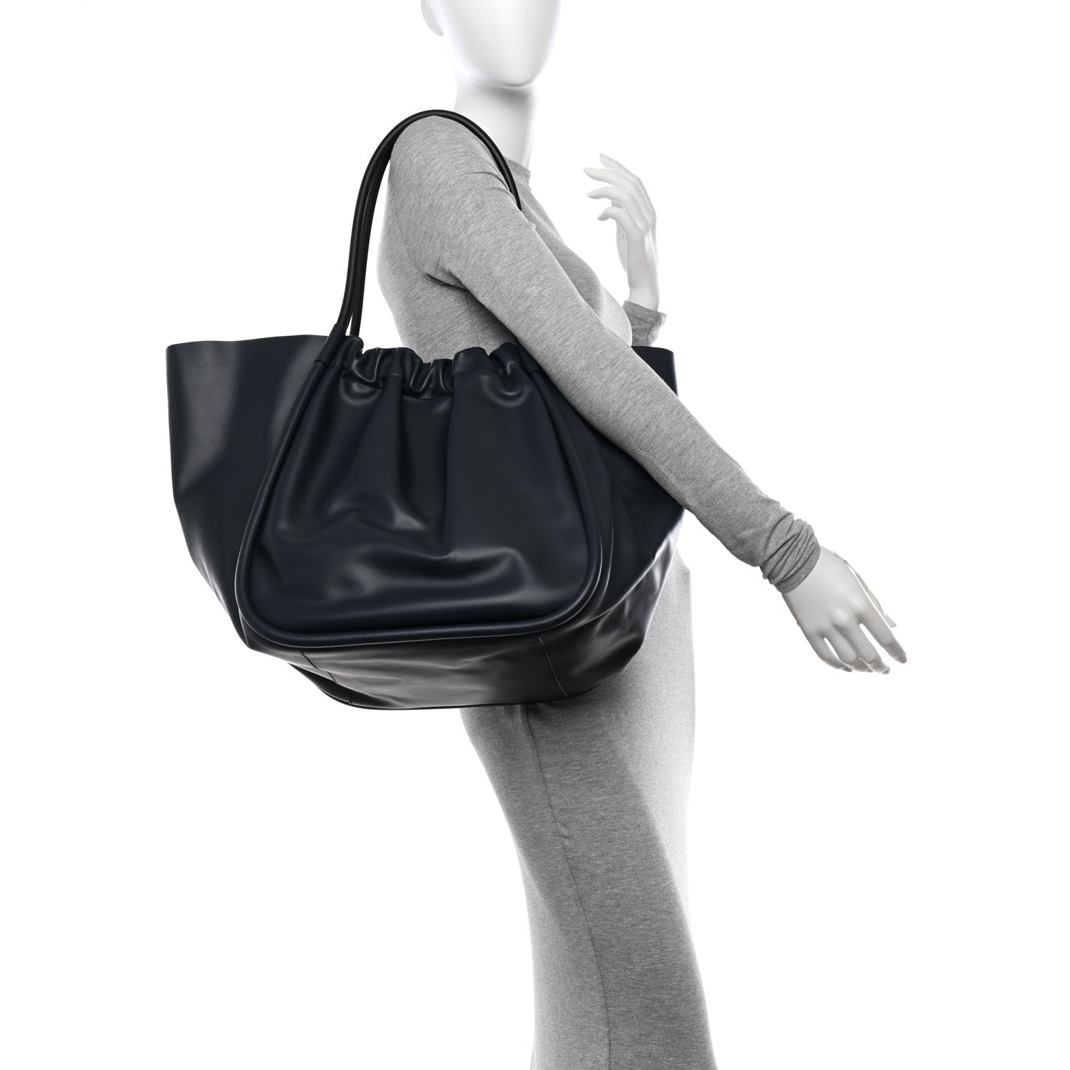 Proenza Schouler Calfskin XL Ruched Tote Dark Navy 2 of 12