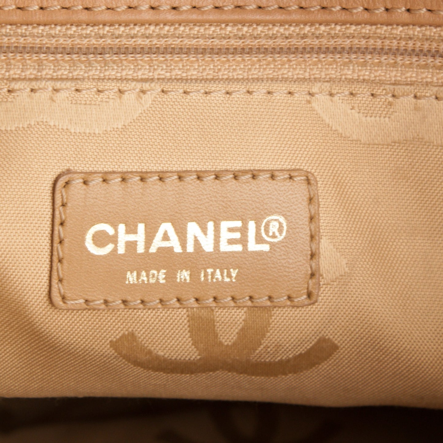 Calfskin Stitch Small Surpique Tote Beige