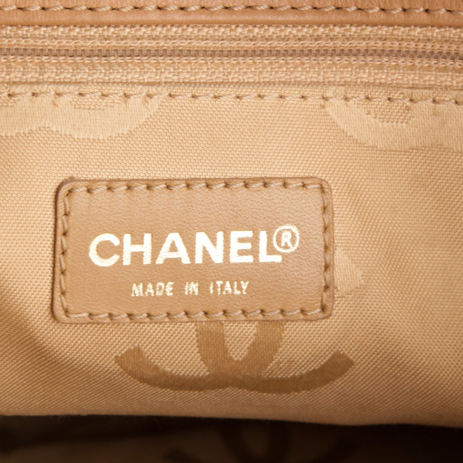 Chanel Calfskin Stitch Small Surpique Tote Beige 6 of 7