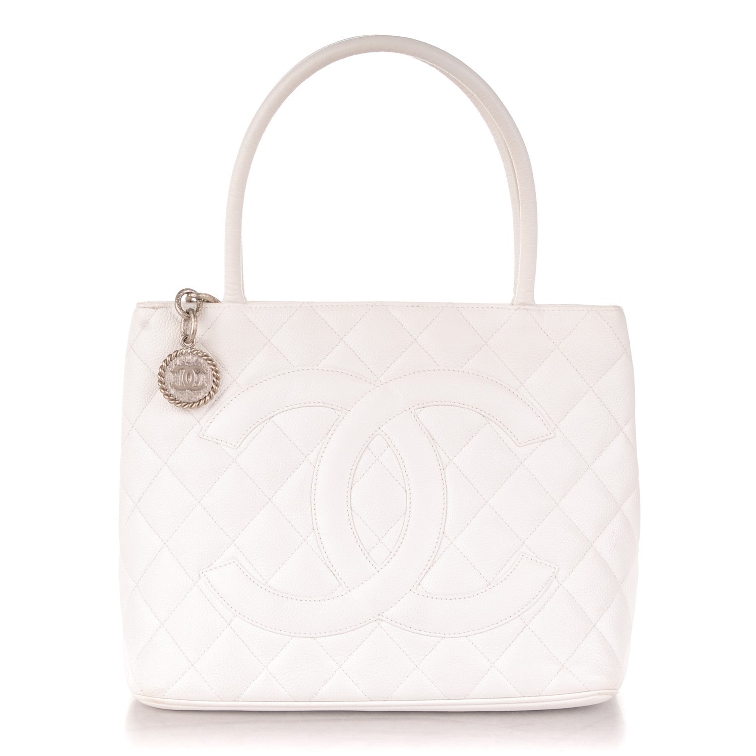 Chanel Caviar Quilted Medallion Tote White 1 of 7