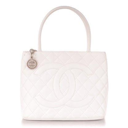 Chanel Caviar Quilted Medallion Tote White 1 of 7