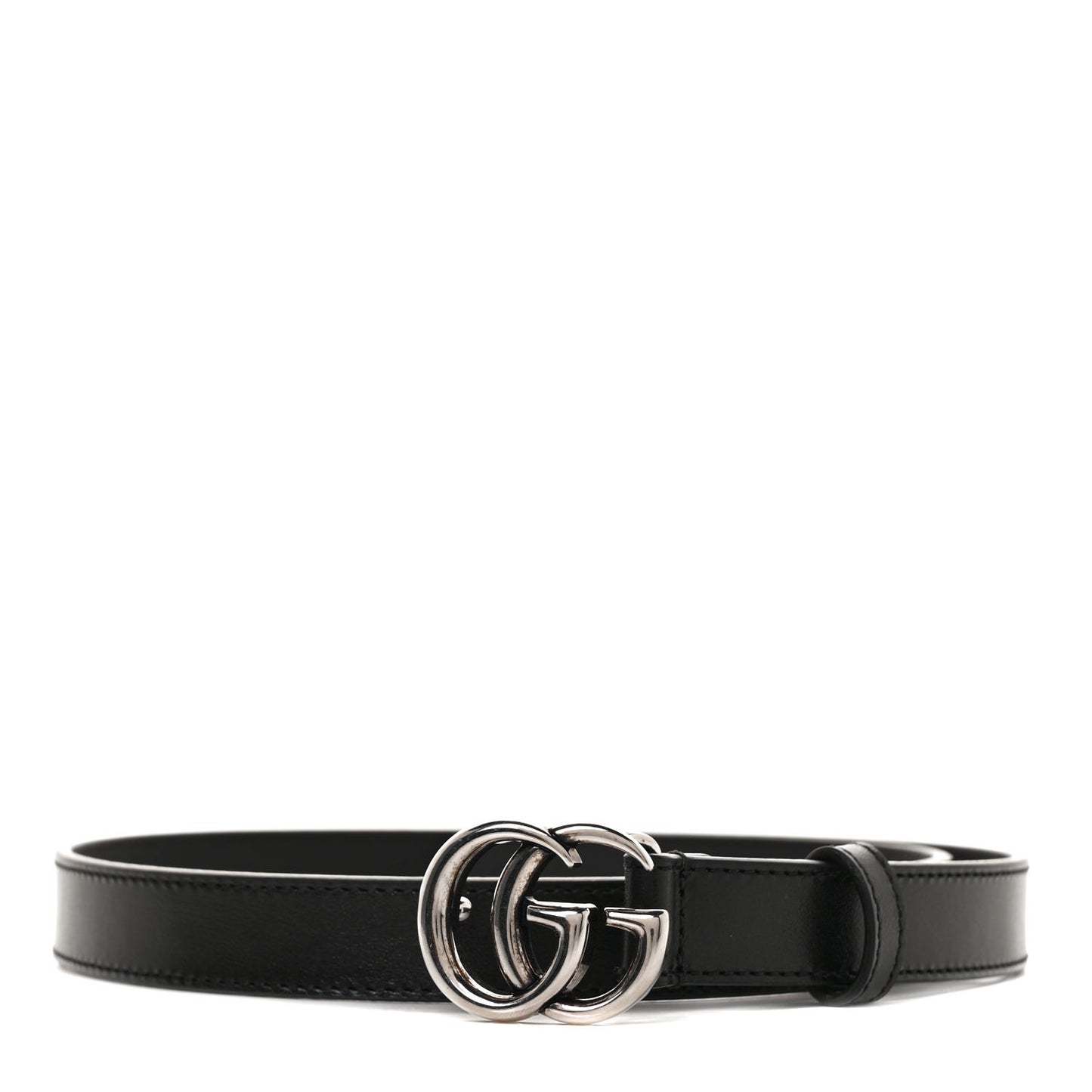 Plutone Calfskin Palladium Double G 20mm Belt 70 28 Black