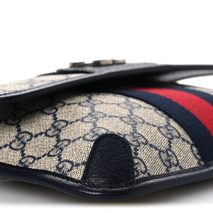 Gucci GG Supreme Monogram Web Small Ophidia Belt Bag 90 36 Beige Navy 9 of 10