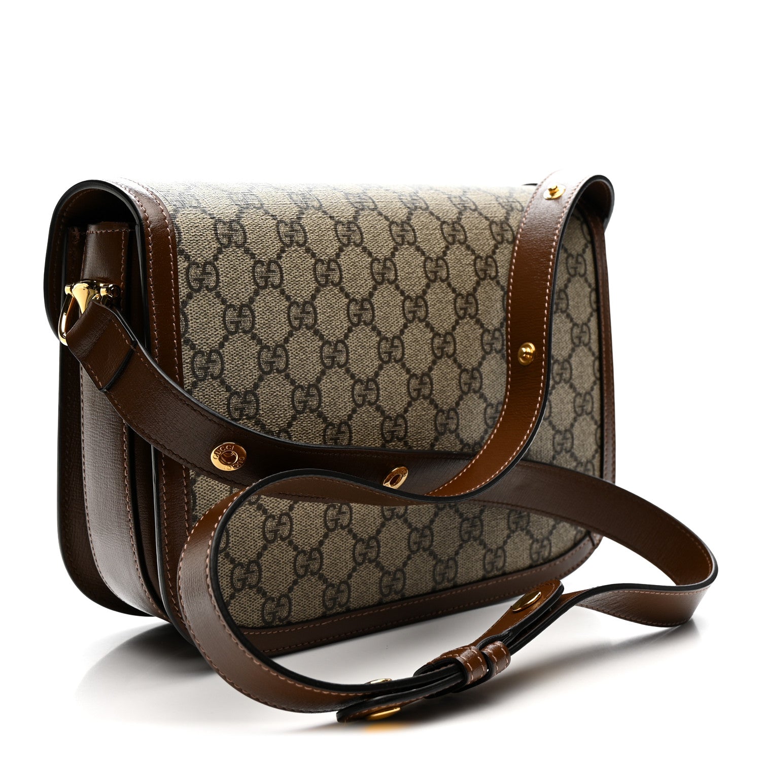 Gucci GG Supreme Monogram Horsebit 1955 Shoulder Bag Beige Brown Sugar 3 of 13