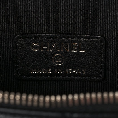 Chanel Lambskin Quilted Top Handle Mini Vanity Case With Chain Black 6 of 12