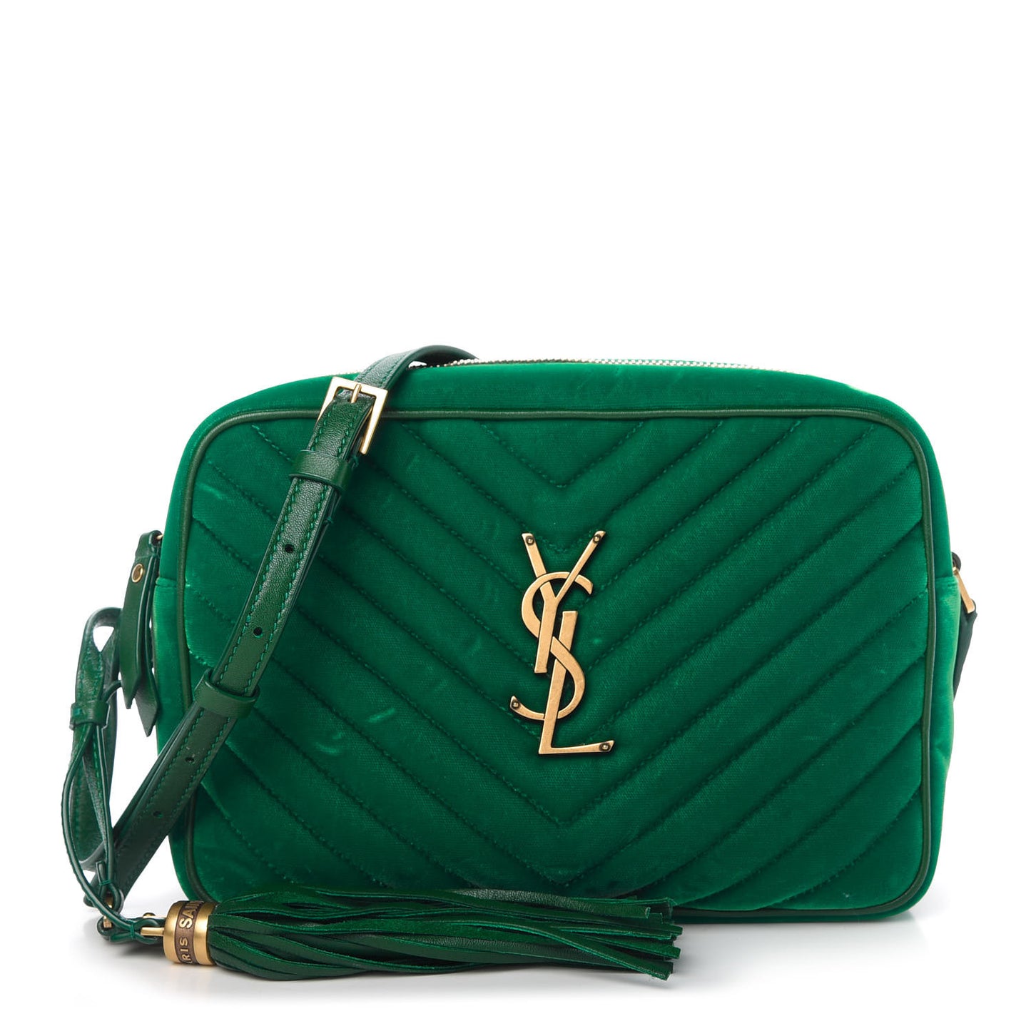 Velvet Matelasse Monogram Lou Camera Bag Deep Malachite