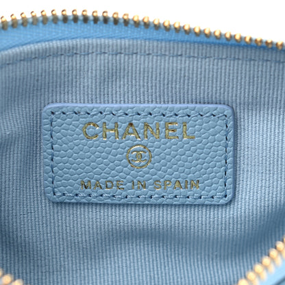 Chanel Caviar Quilted Small Cosmetic Case Light Blue 6 of 8