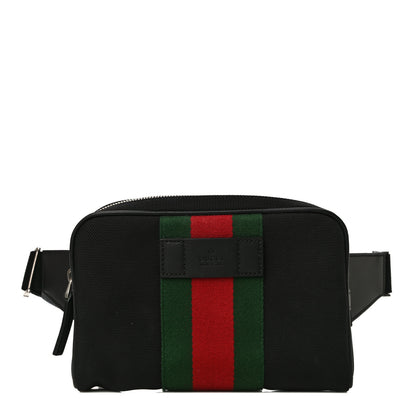 Gucci Canvas Web Slim Belt Bag Black 1 of 11