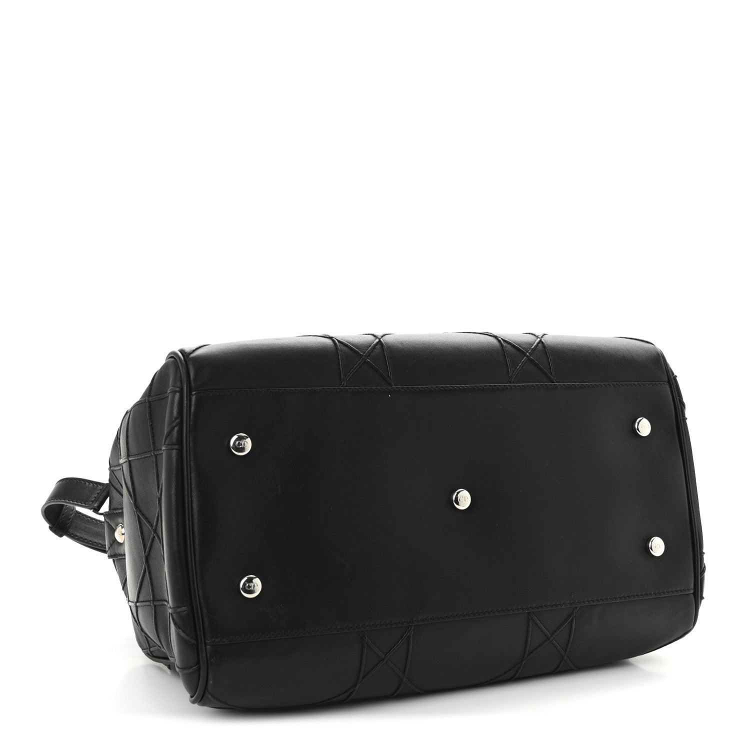 Christian Dior Lambskin Cannage Granville Polochon Black 4 of 10