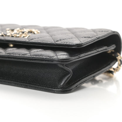 Chanel Caviar Quilted French New Wave Chain CC Wallet On Chain WOC Black 11 of 12