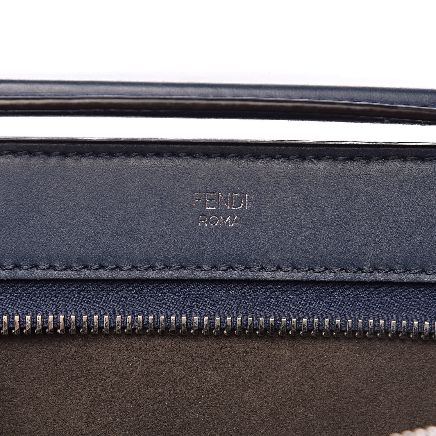 Fendi Calfskin Flowerland Studded Dotcom Satchel Blue 11 of 17