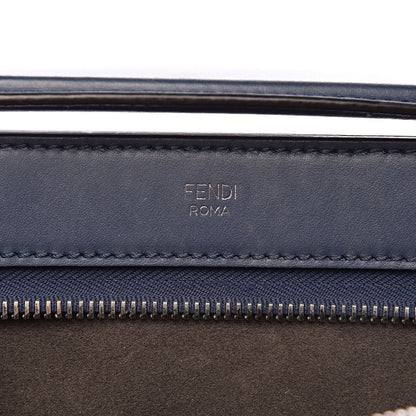 Fendi Calfskin Flowerland Studded Dotcom Satchel Blue 11 of 17