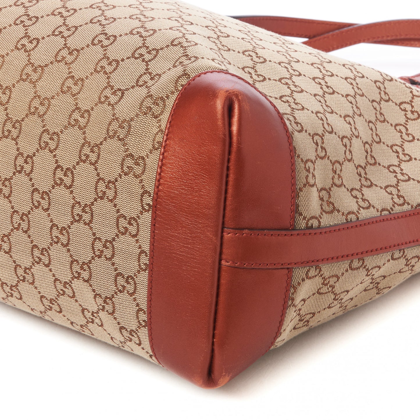 Metallic Monogram Medium Craft Tote Red