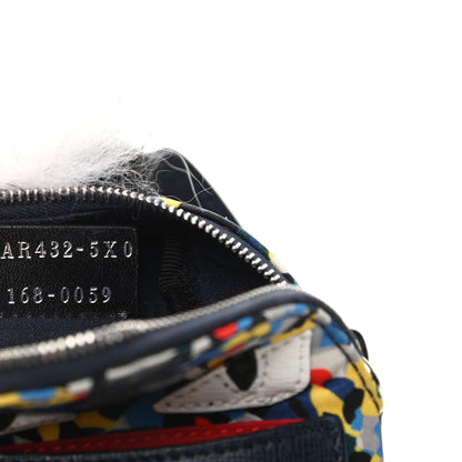 Fendi Nylon Vitello Elite Flamingo Fox Nutria Fur Lightning Monster Eyes Mini Backpack Charm Multicolor 6 of 7