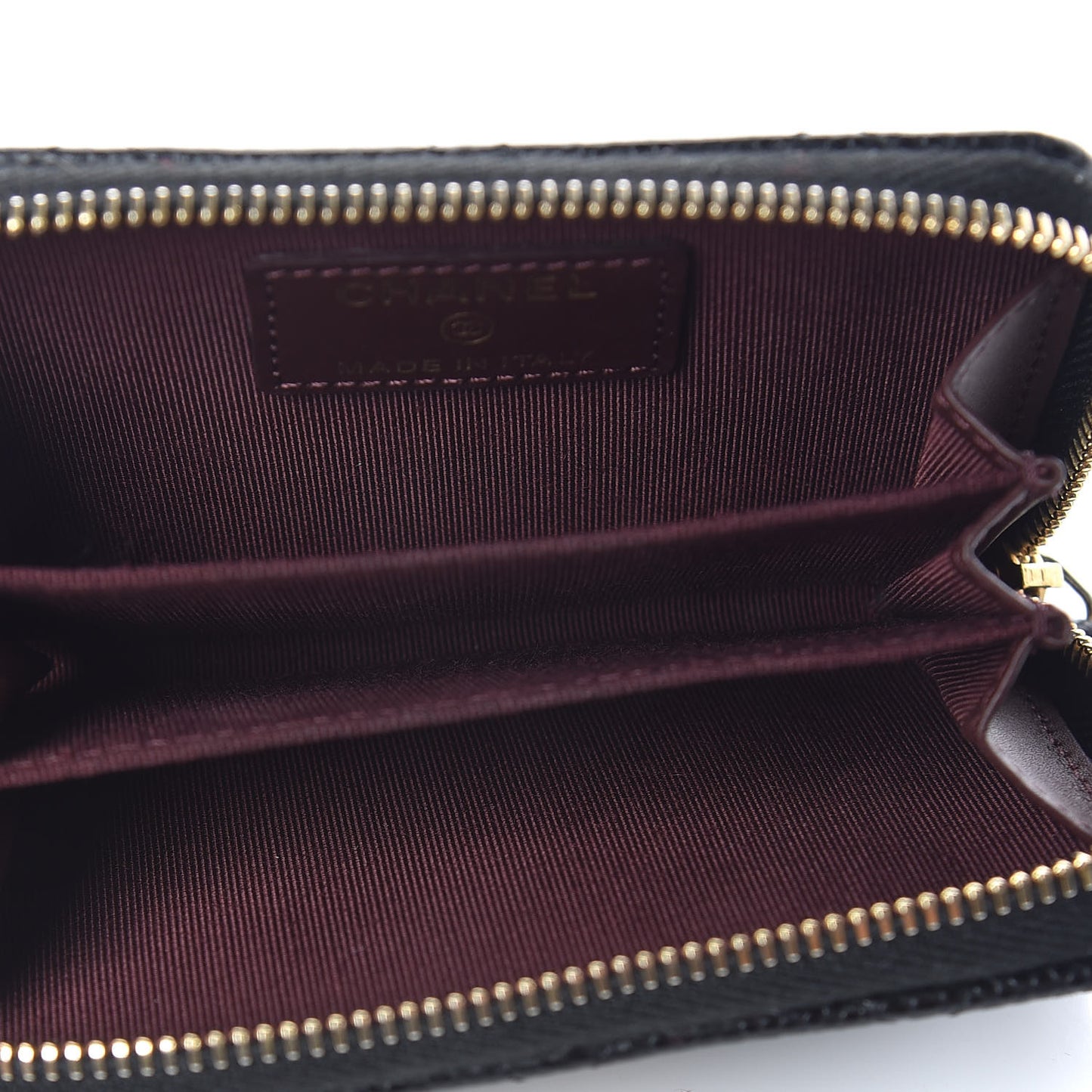 Caviar Quilted Zip Coin Purse Black