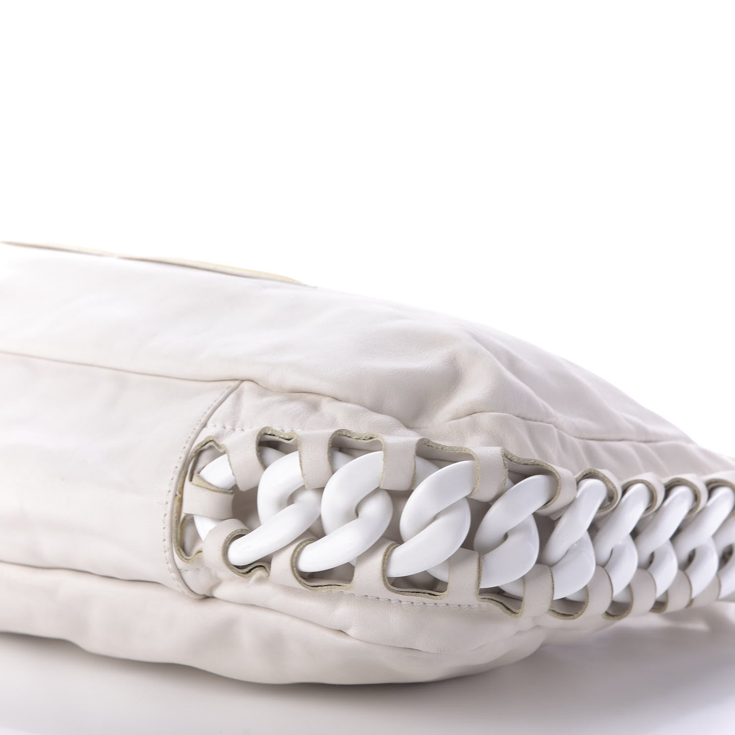 Chanel Calfskin Modern Chain Rhodoid Hobo White 7 of 12