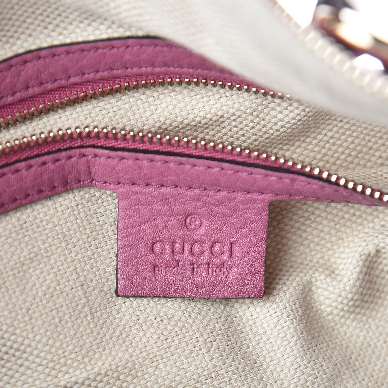 Gucci Pebbled Calfskin Medium Soho Boston Fresia Rose 6 of 13