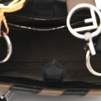 Fendi Vitello Century F is Fendi FF Diagonal Inlay Small Runaway Satchel Fango Black Fragola 5 of 10