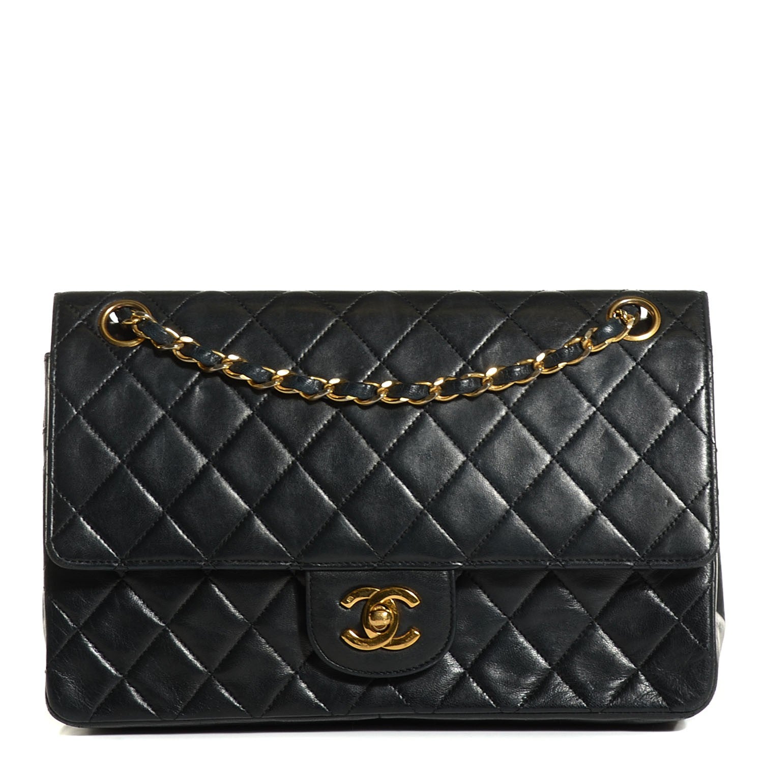 Chanel Lambskin Quilted Medium Double Flap Black 1 of 10