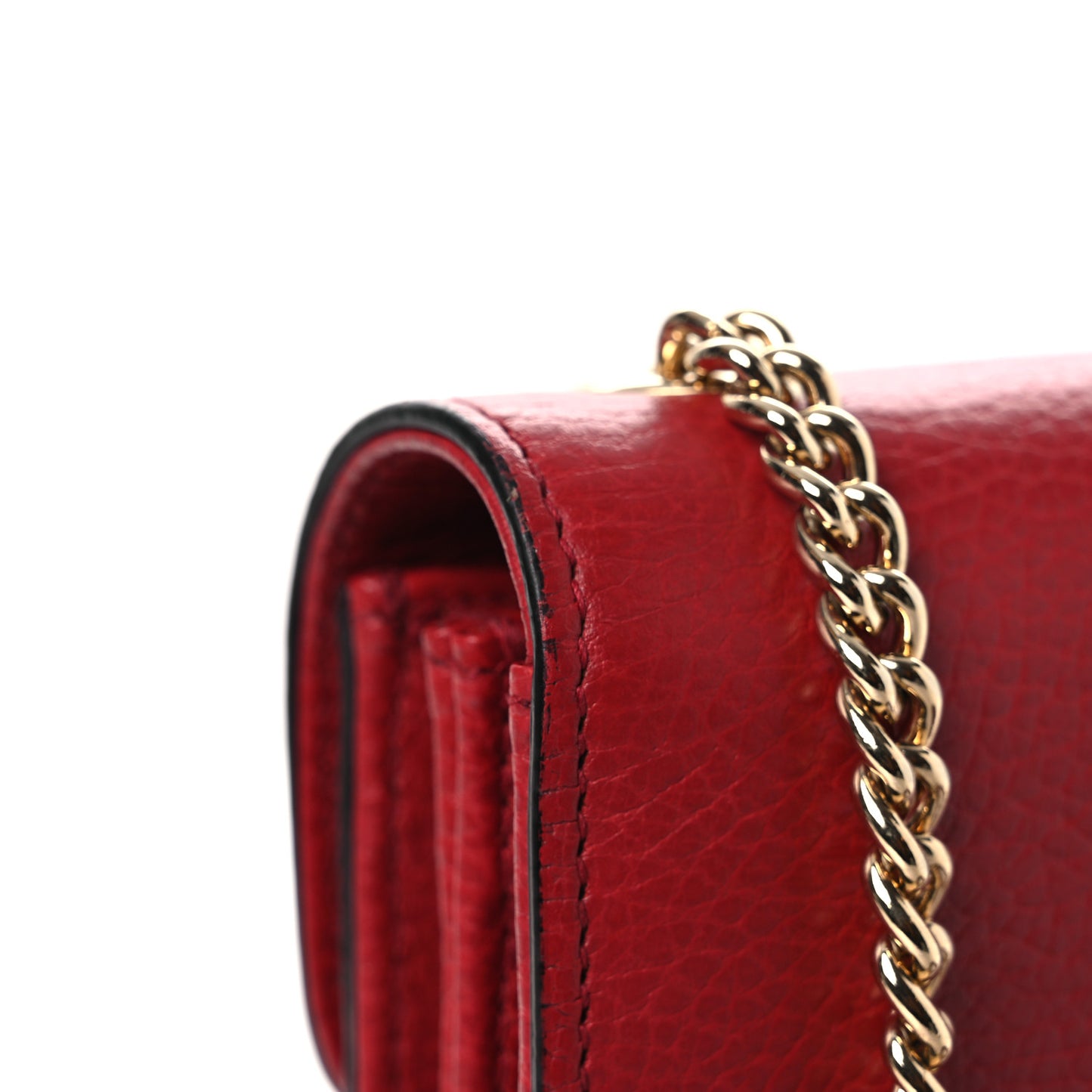 Dollar Calfskin Small Interlocking G Shoulder Bag Red