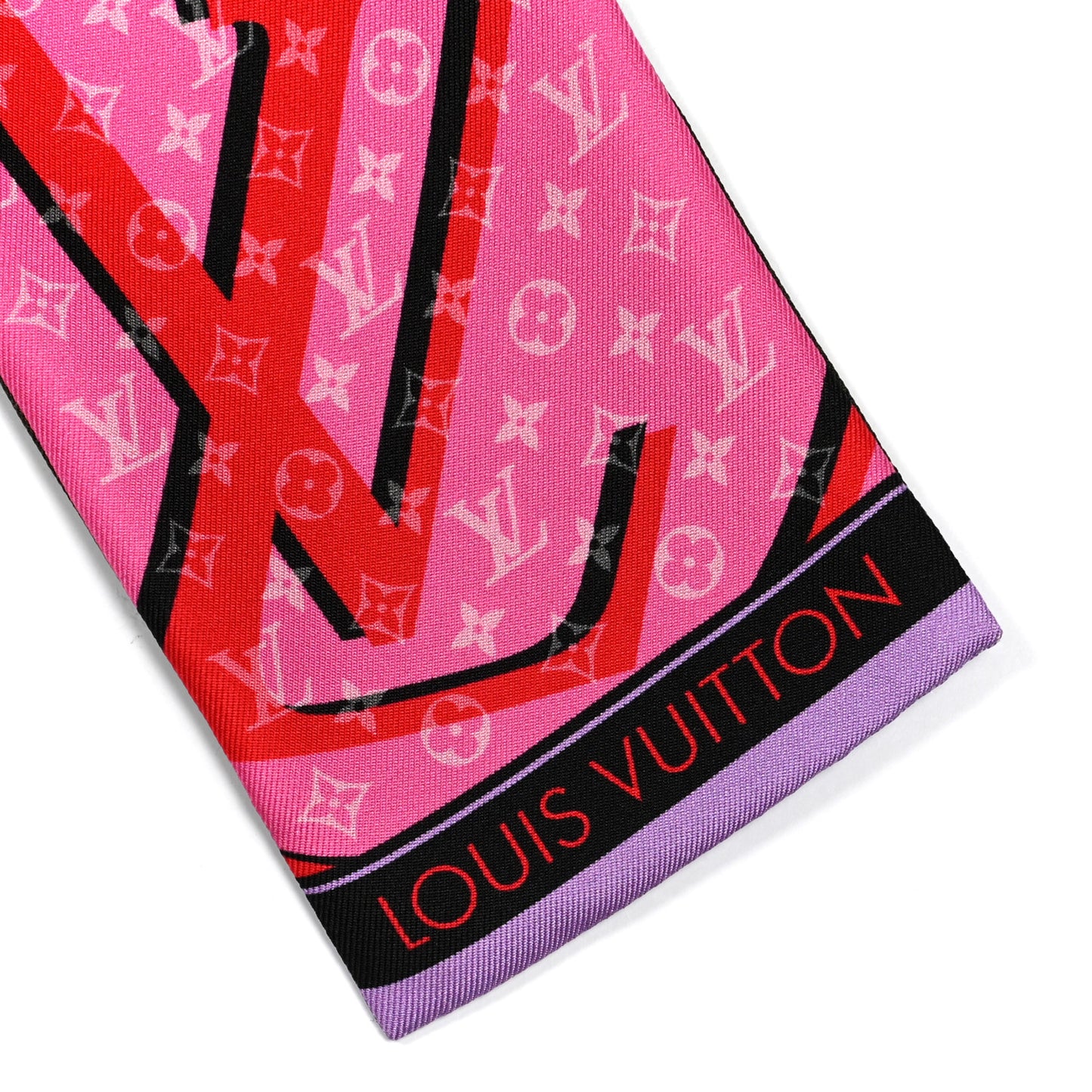 Silk Monogram Planet LV Bandeau Pink