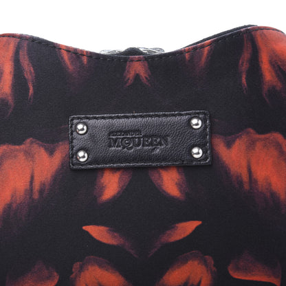 Alexander McQueen Silk Night Flowers De Manta Clutch Red Black 8 of 12