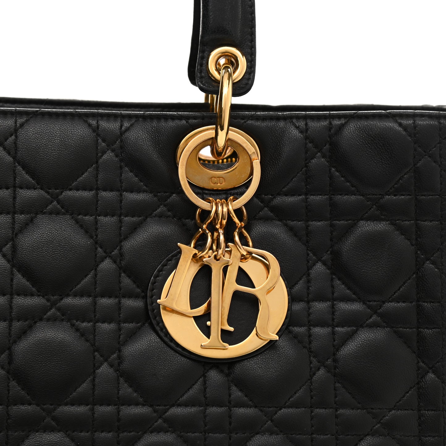 Lambskin Cannage Large Lady Dior Black