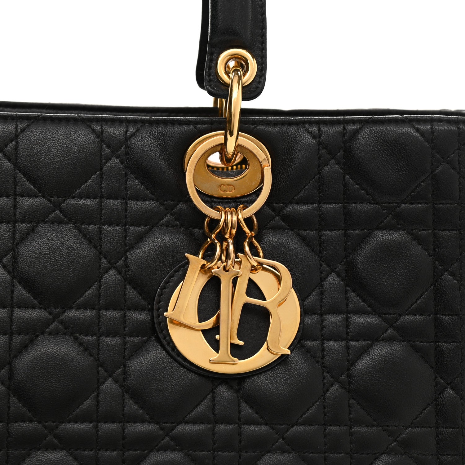 Christian Dior Lambskin Cannage Large Lady Dior Black 7 of 10