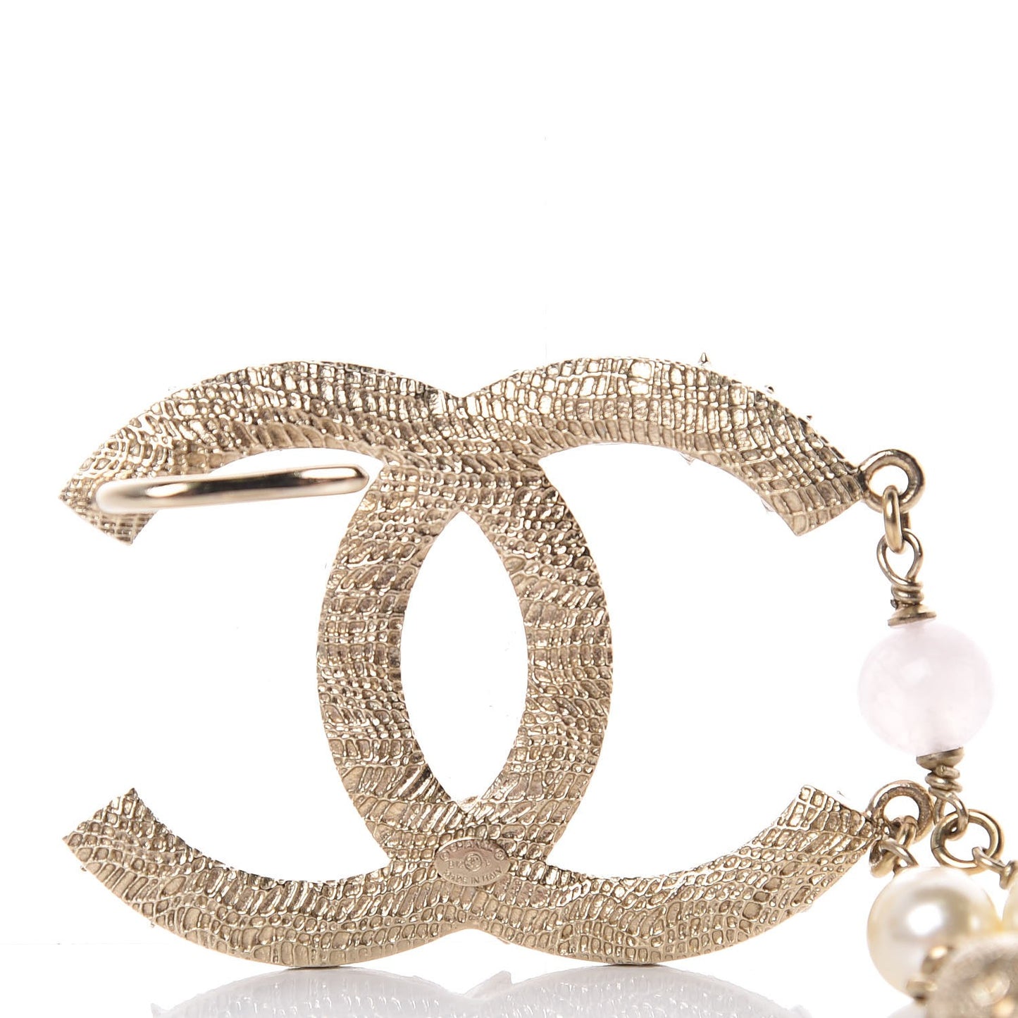 Pearl Beaded Charm CC Belt Light Gold Light Purple