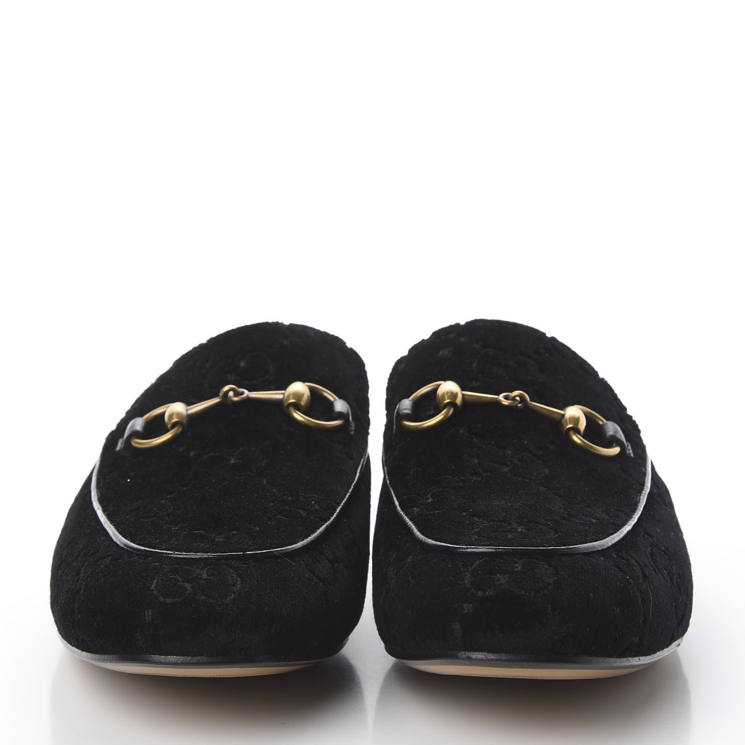 Gucci Velvet GG Monogram Mens Princetown Slippers 8.5 Black 3 of 14