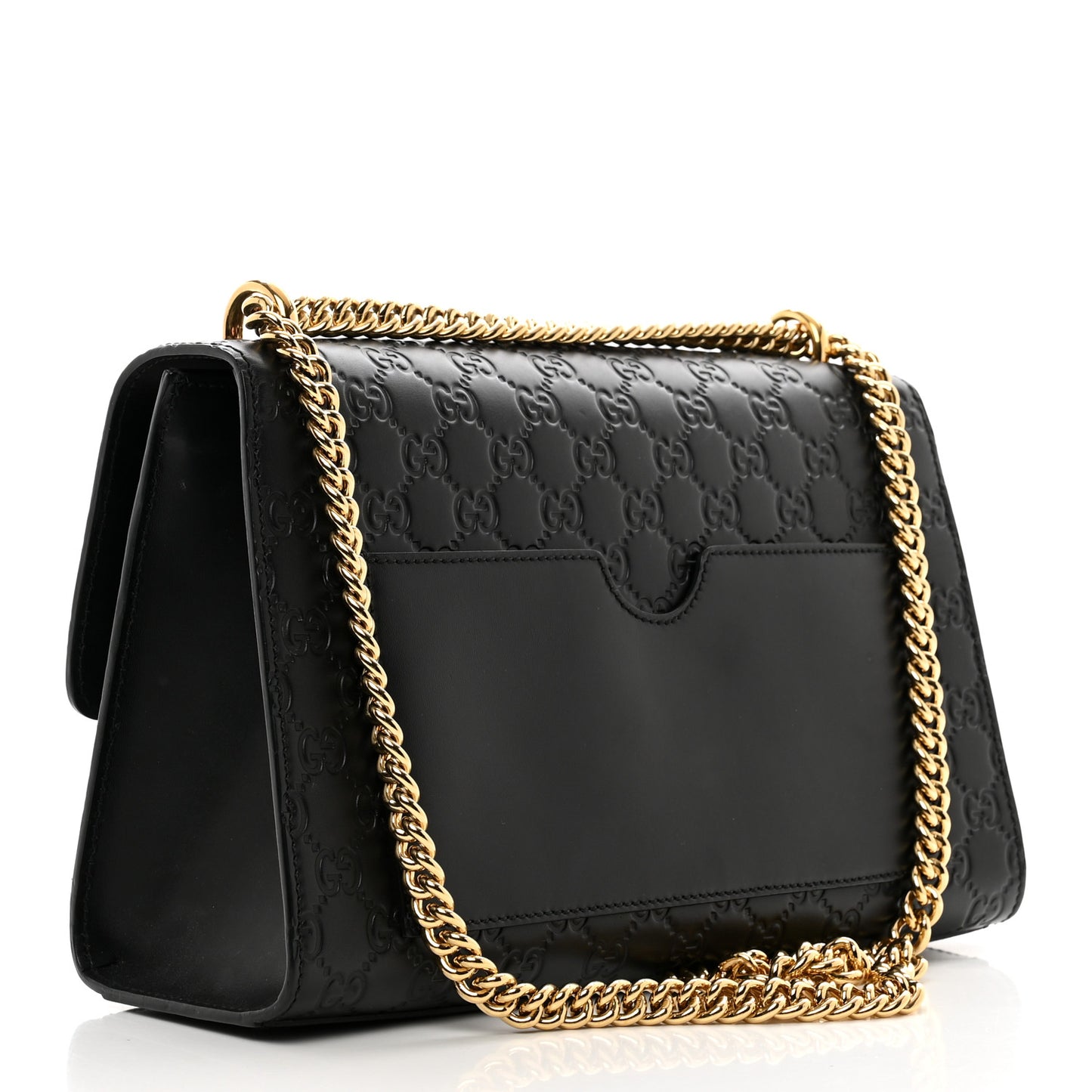 Guccissima Medium Padlock Shoulder Bag Black
