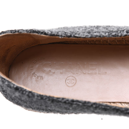 Chanel Tweed Velvet CC Espadrilles 41 Grey Black 9 of 18