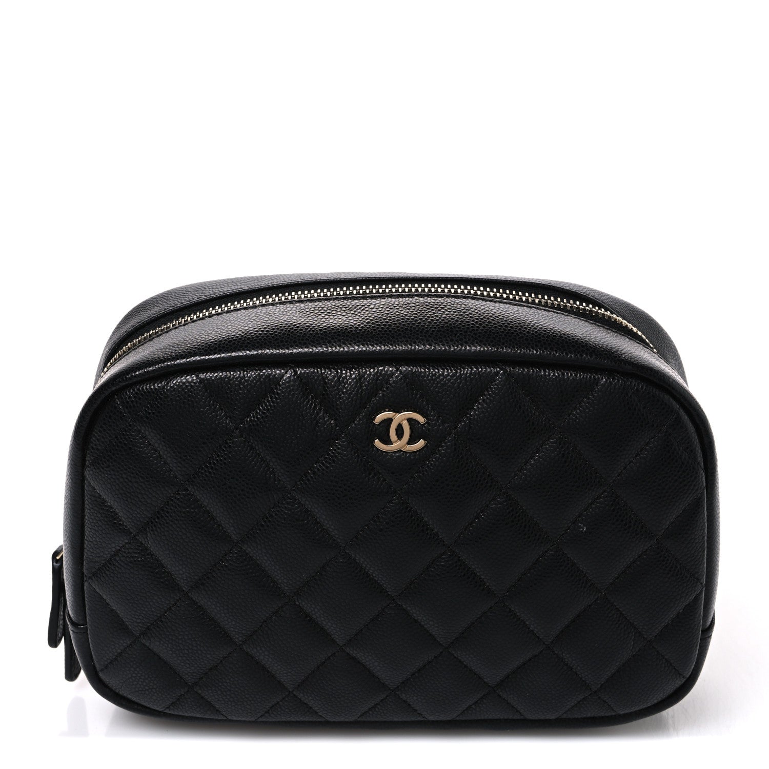 Chanel Caviar Quilted Medium Curvy Pouch Cosmetic Case Black 1 of 8