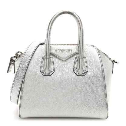 Givenchy Metallic Sugar Goatskin Mini Antigona Silver 1 of 10